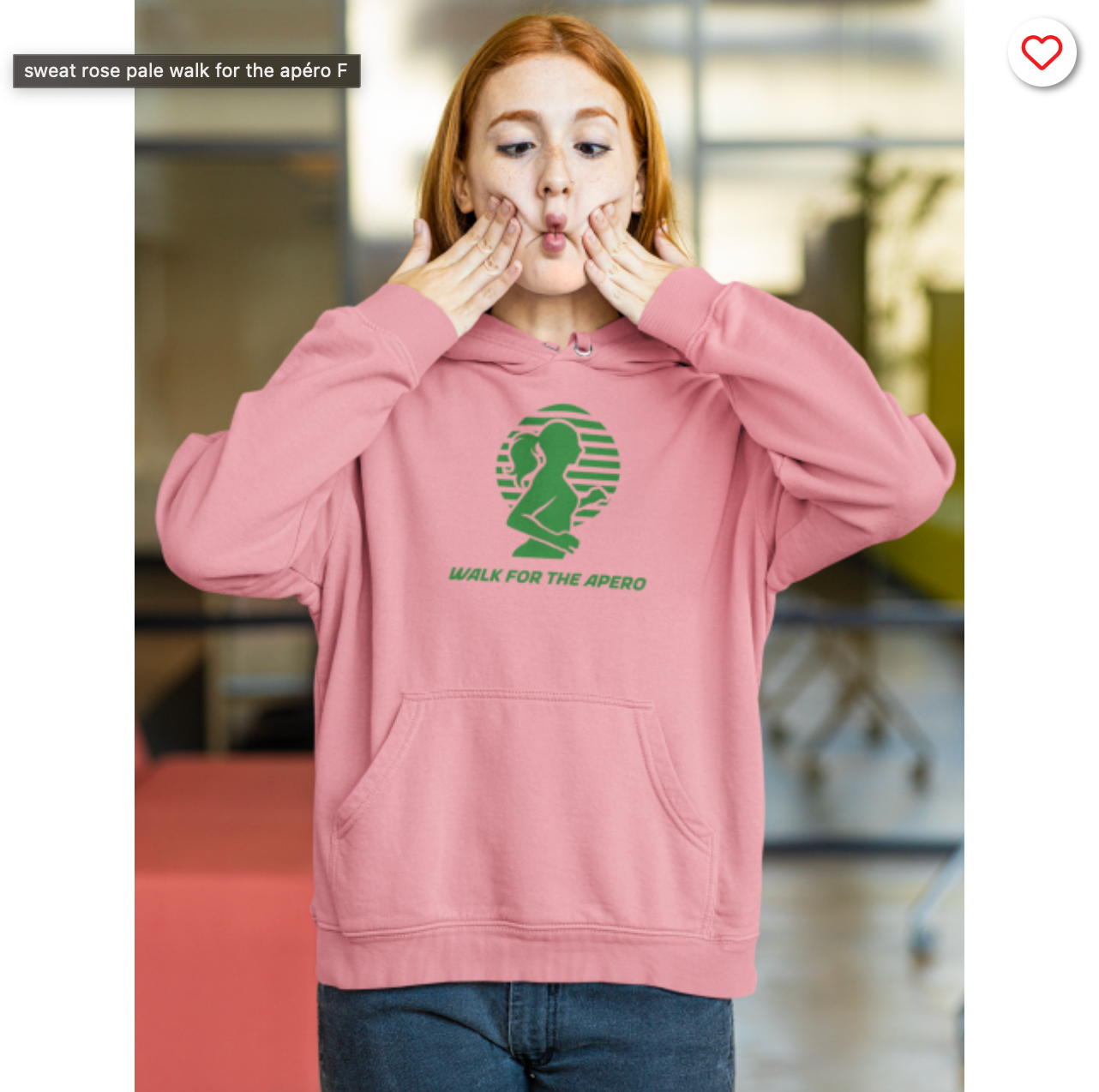 Marche pour l’apéro — Sweat à capuche Corail Unisexe
