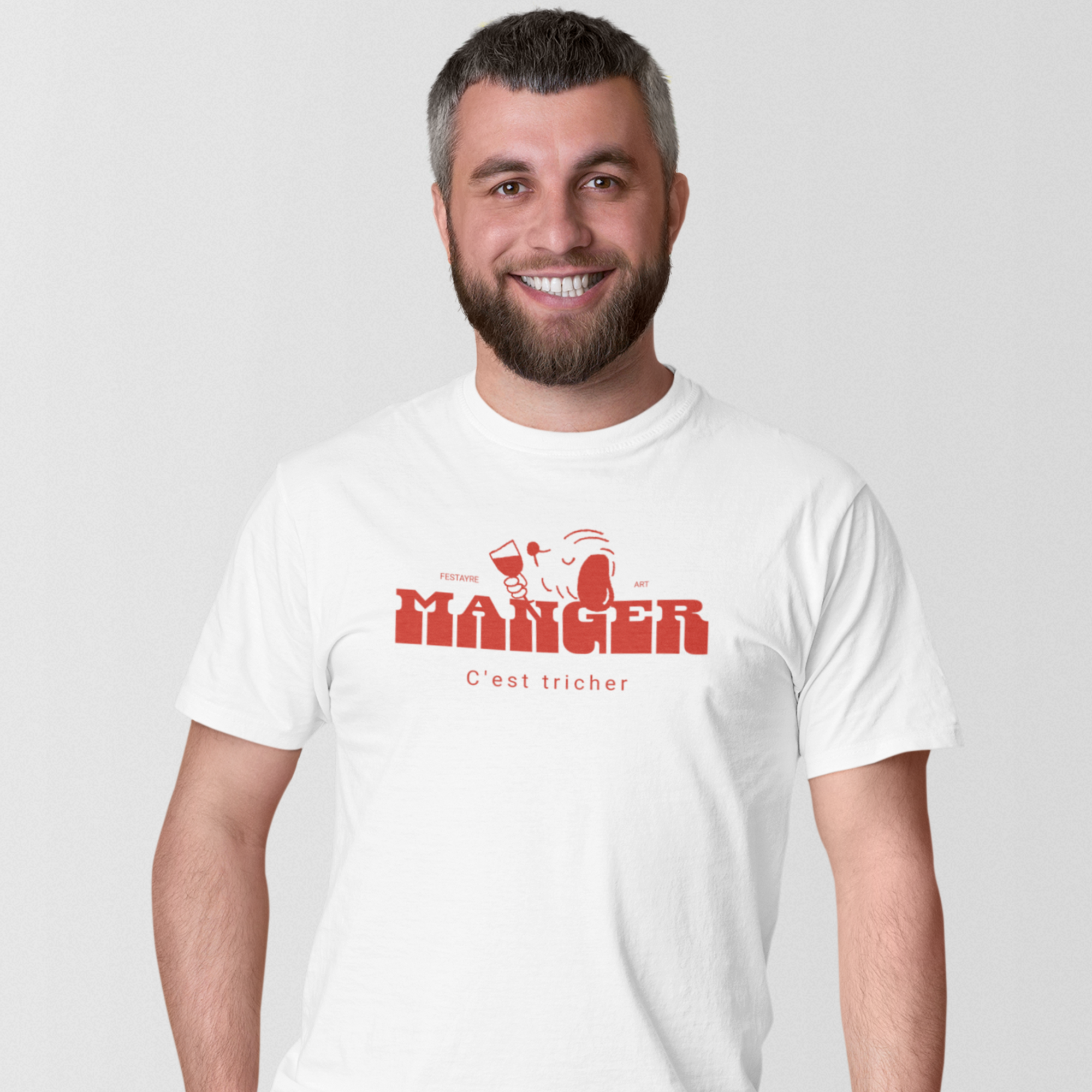 Férias – Manger c'est Tricher | Tee-shirt Blanc Fêtes du Sud-Ouest