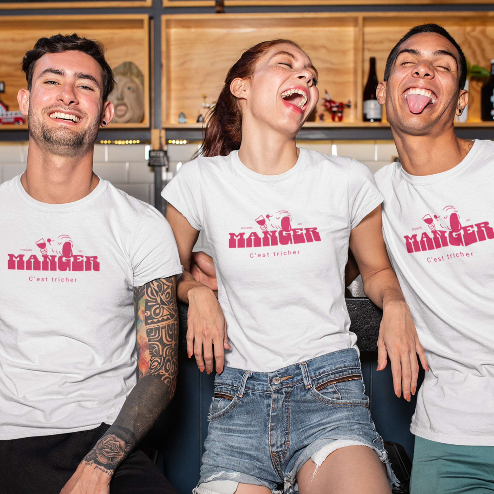 Férias – Manger c'est Tricher | Tee-shirt Blanc Fêtes du Sud-Ouest
