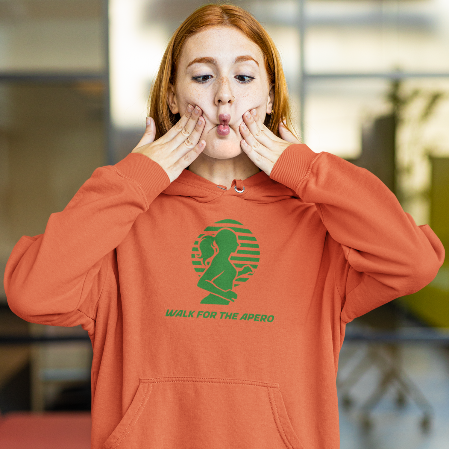 Marche pour l’apéro — Sweat à capuche Corail Unisexe
