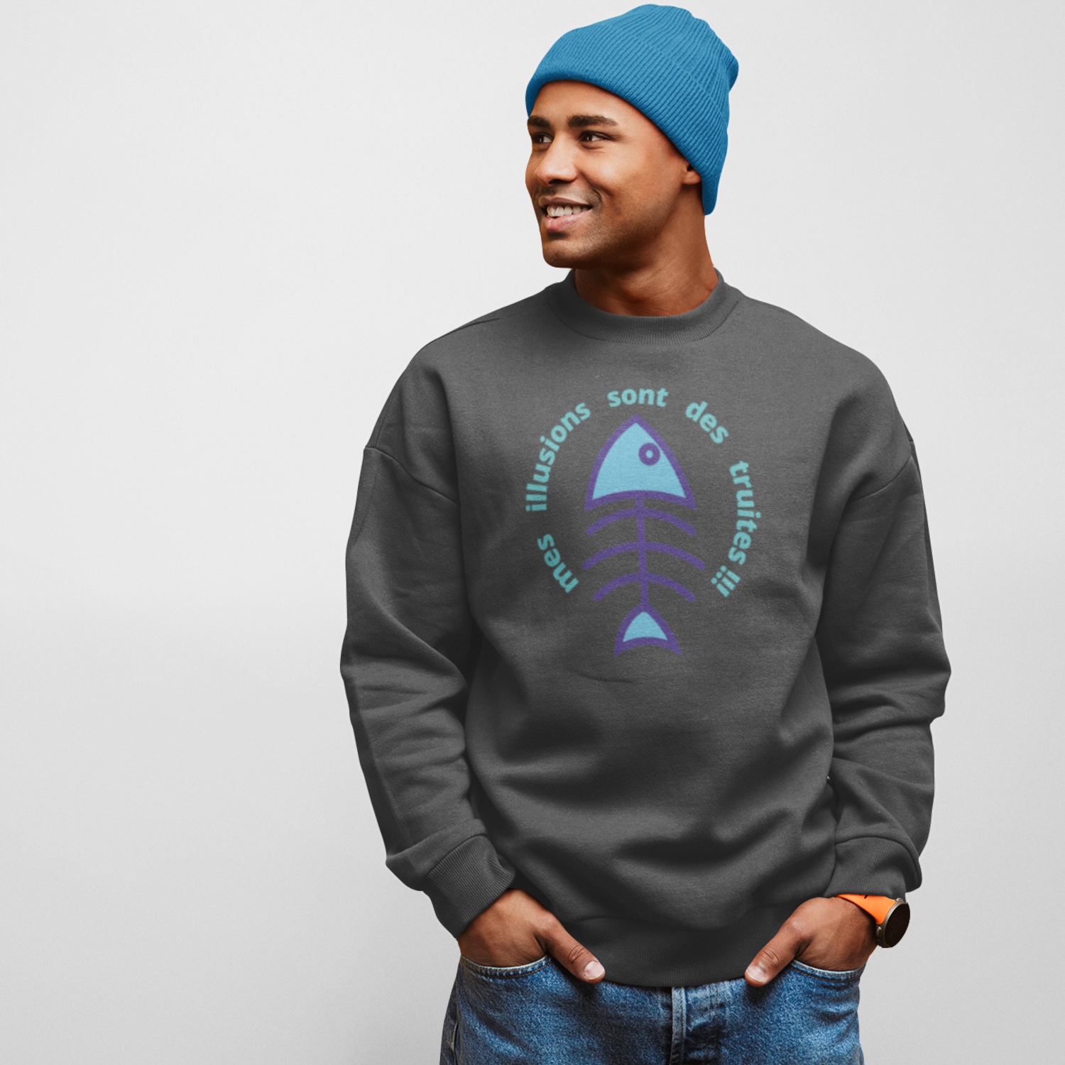 Les truites — Sweat col rond Homme