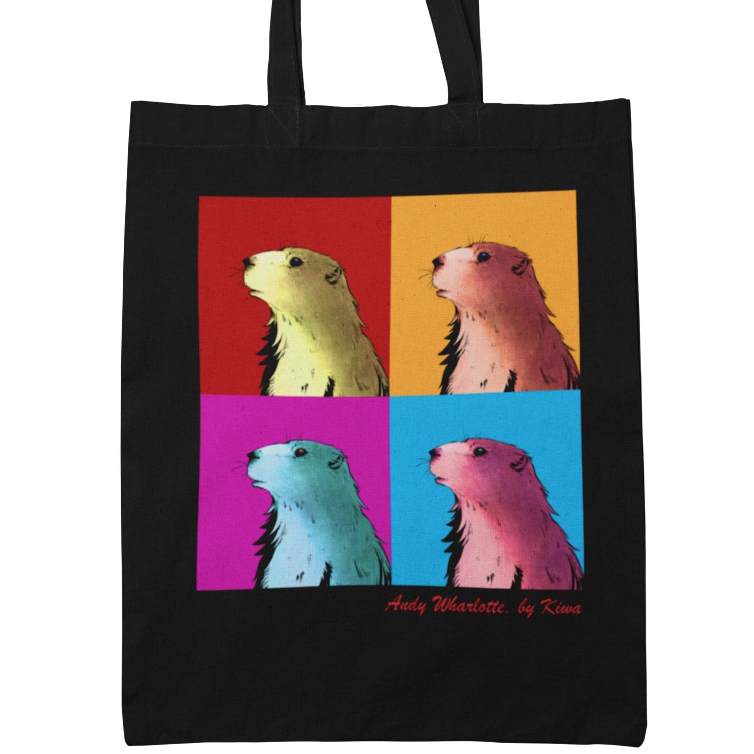 reminds tote bag noir marmotte pop art sud ouest hossegor