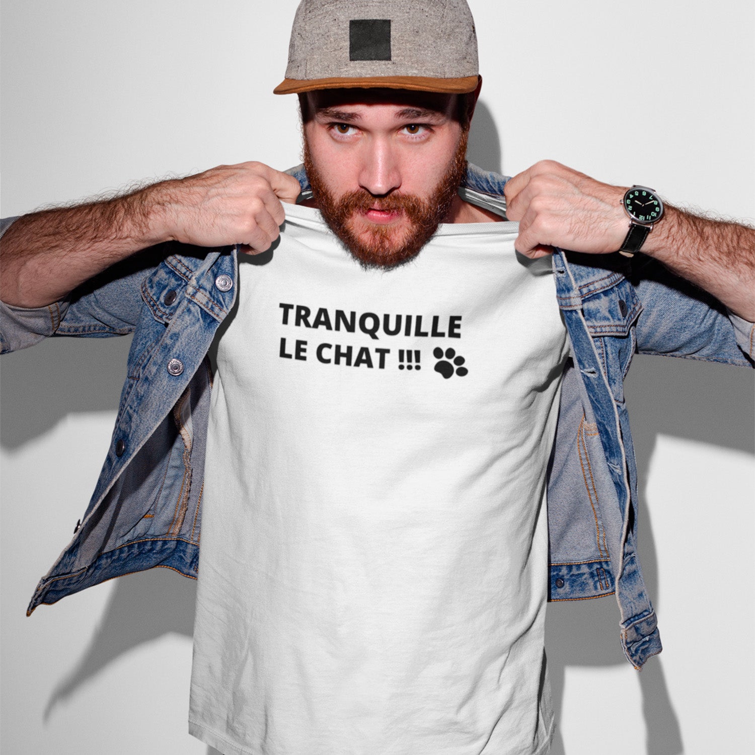 Tranquille le chat — Tee-shirt Homme