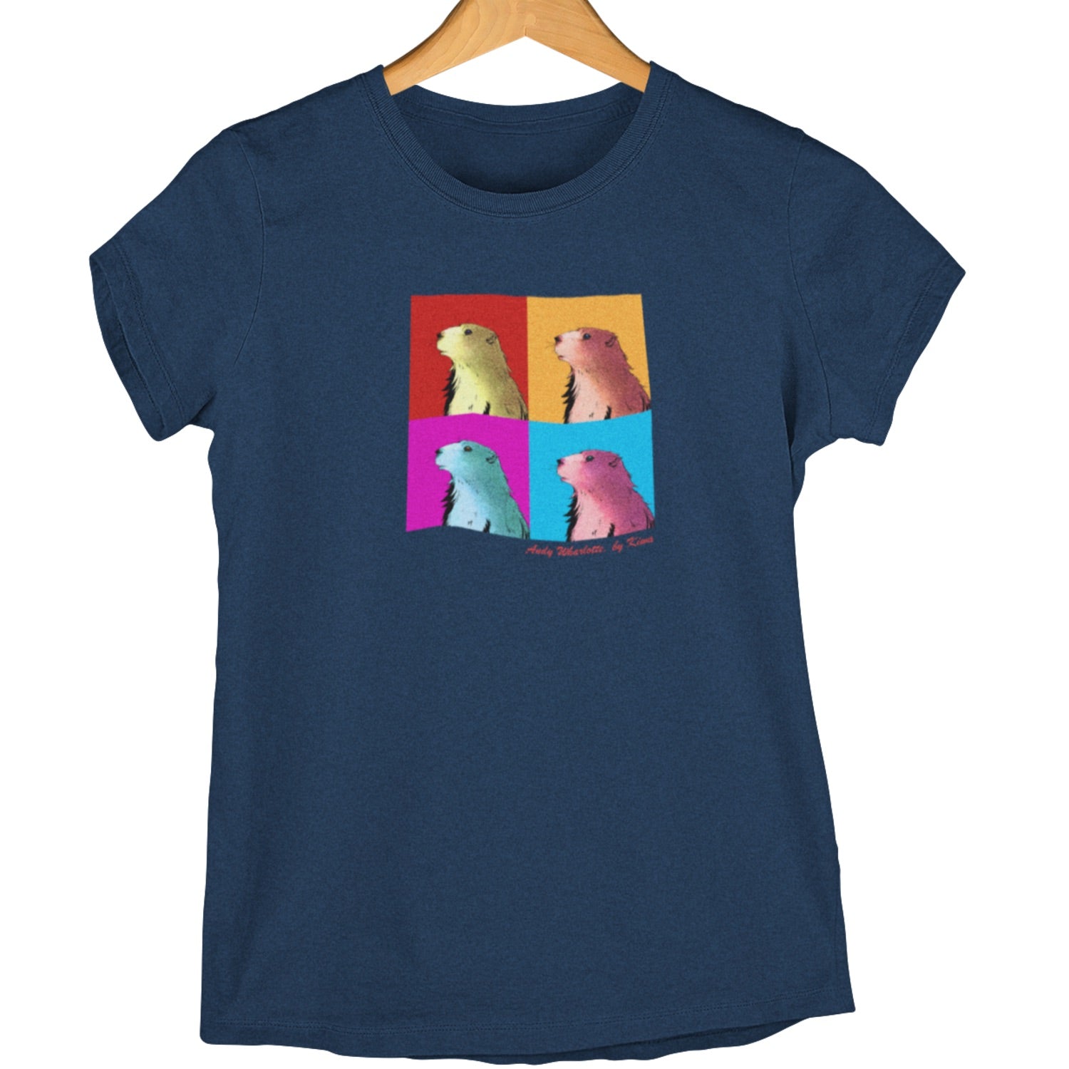 tshirt femme navy marmotte pop art biarritz sud ouest style surf