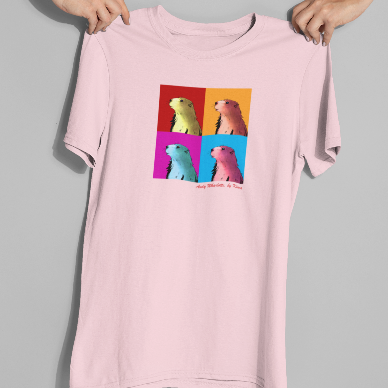 tshirt rose femme marmotte pop art design sud ouest pyrénées