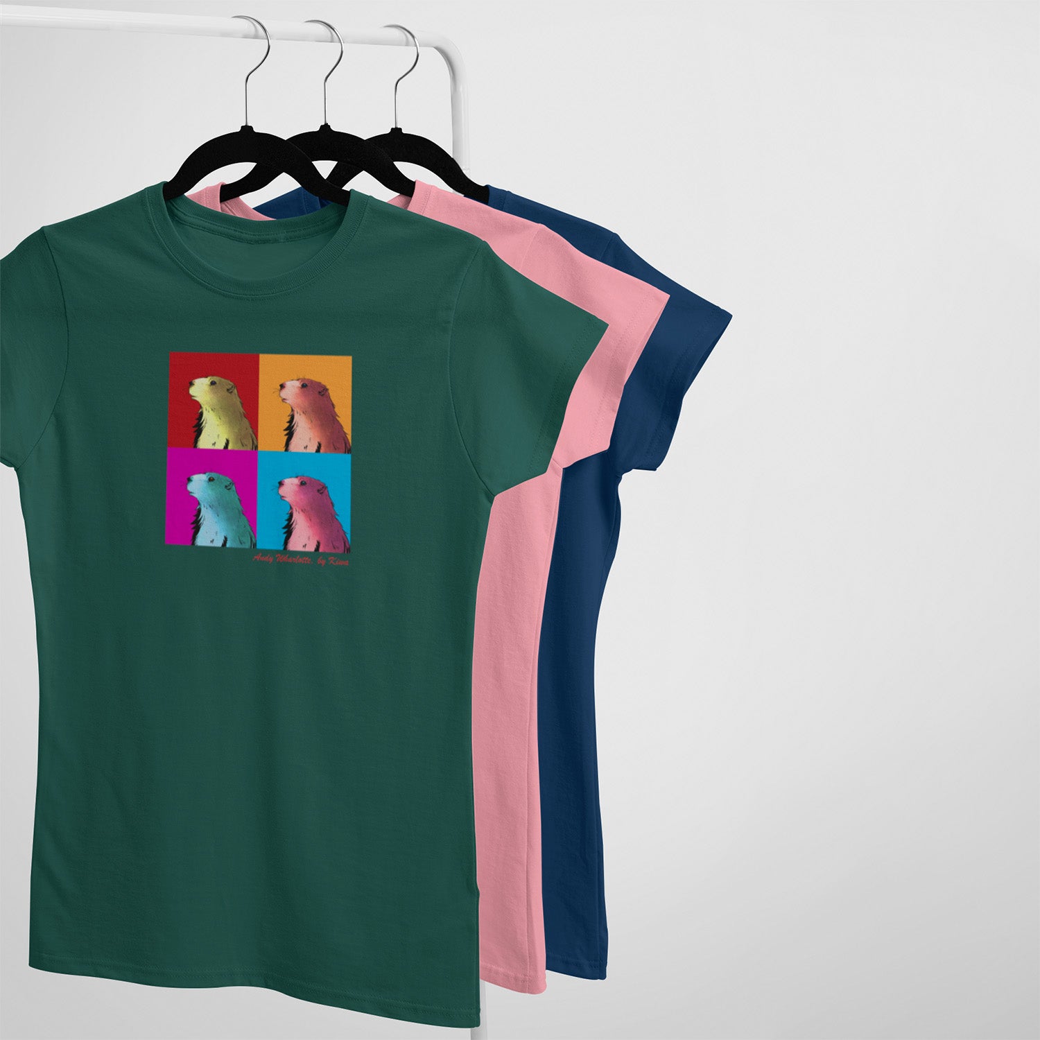 tshirt vert forêt marmotte pop art montagne béarn pyrénées