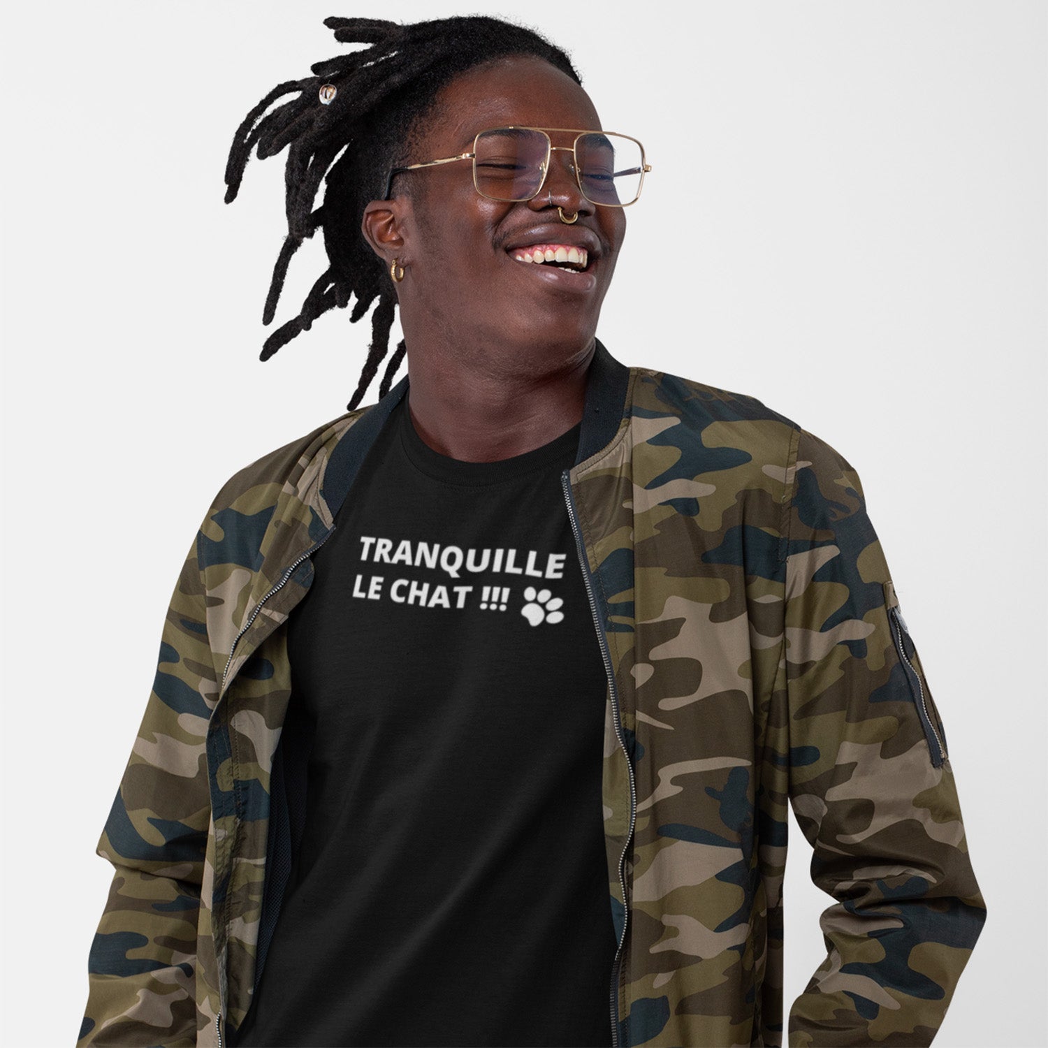 Tranquille le chat — Tee-shirt Homme